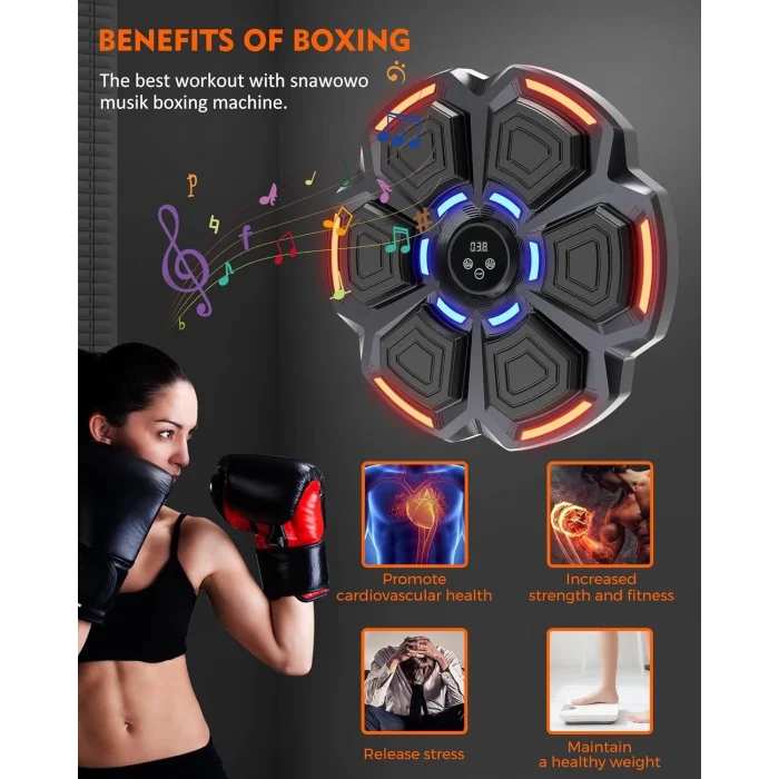 BUĞZ Bluetooth Hoparlör Özellikli Duvar Boks Makinesı  9 Mod Seviye Ayarlı  Müzikli Boks Makinesı