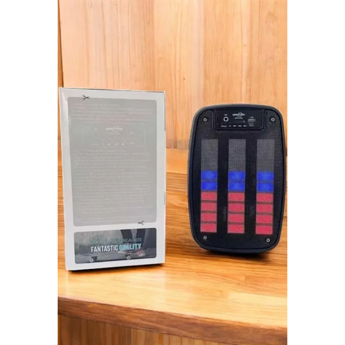 BUĞZ Bluetooth Hoparlör RGB Işıklı USB SD Kart Girişli Taşınabilir - BUĞZ