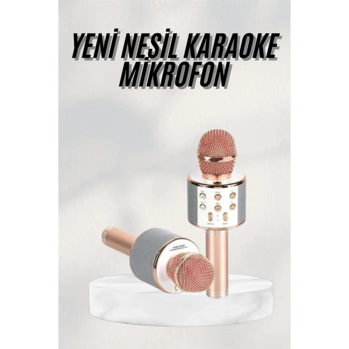 BUĞZ Bluetooth Hoparlör USB AUX SD Kart Kaoroke Mikrofon Uzun Pil Ömrü