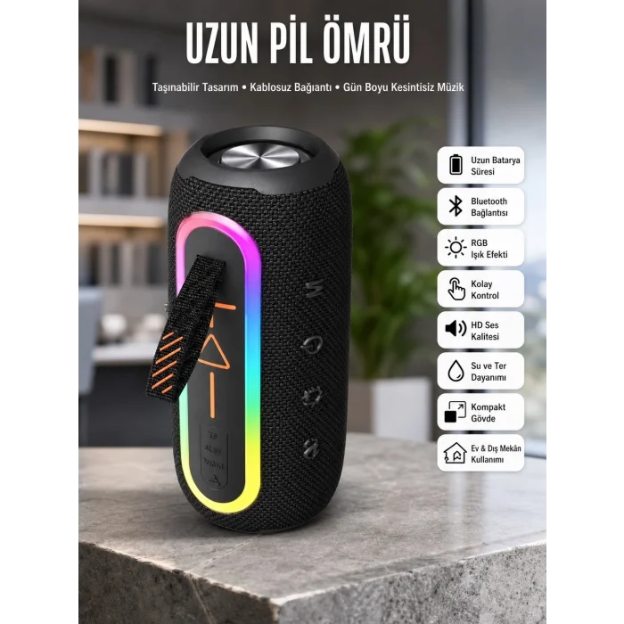 BUĞZ Bluetooth Hoparlör Uzun Pil Ömrü Taşınabilir Yüksek Ses Kaliteli