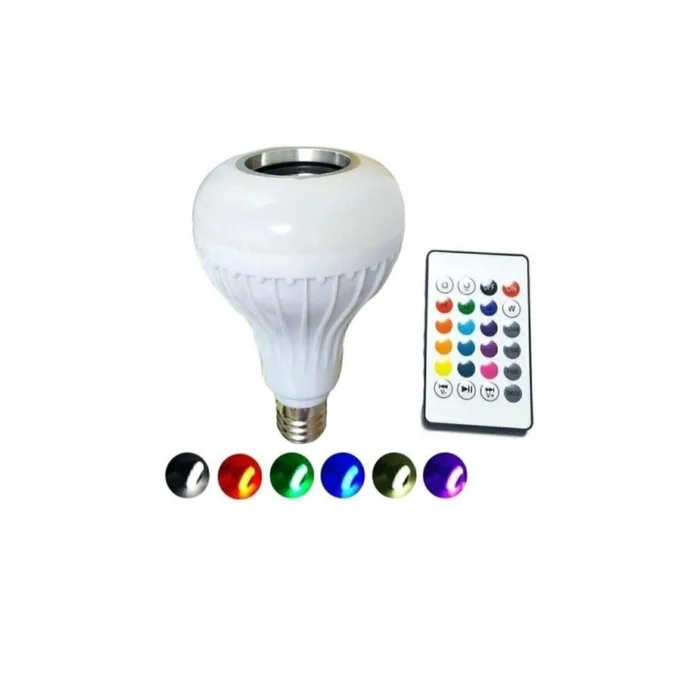 BUĞZ Bluetooth hoparlörlü uzaktan kumandalı led ışık beyaz renkli 7 renk ışık seçeneği