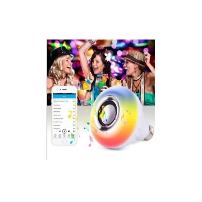 BUĞZ Bluetooth hoparlörlü uzaktan kumandalı led ışık beyaz renkli 7 renk ışık seçeneği