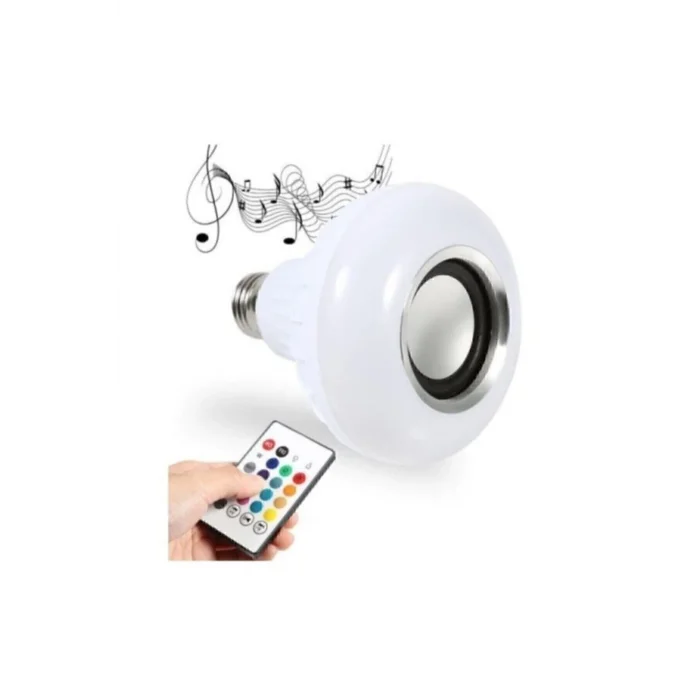 BUĞZ Bluetooth hoparlörlü uzaktan kumandalı led ışık beyaz renkli 7 renk ışık seçeneği