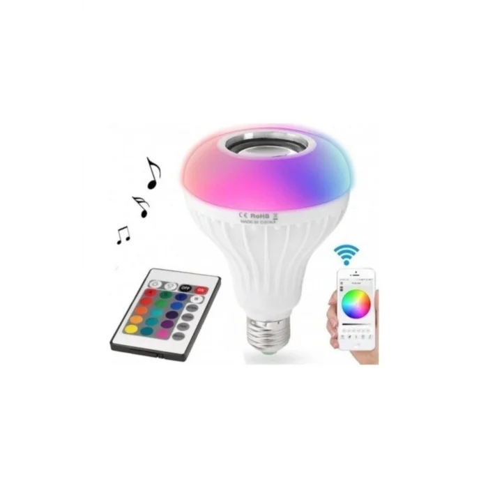 BUĞZ Bluetooth hoparlörlü ve uzaktan kumandalı beyaz LED lamba, 2 yıl garantili - Elektronik