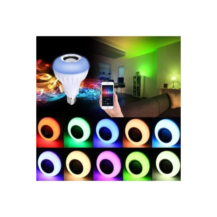 BUĞZ Bluetooth hoparlörlü ve uzaktan kumandalı beyaz LED lamba, 2 yıl garantili - Elektronik