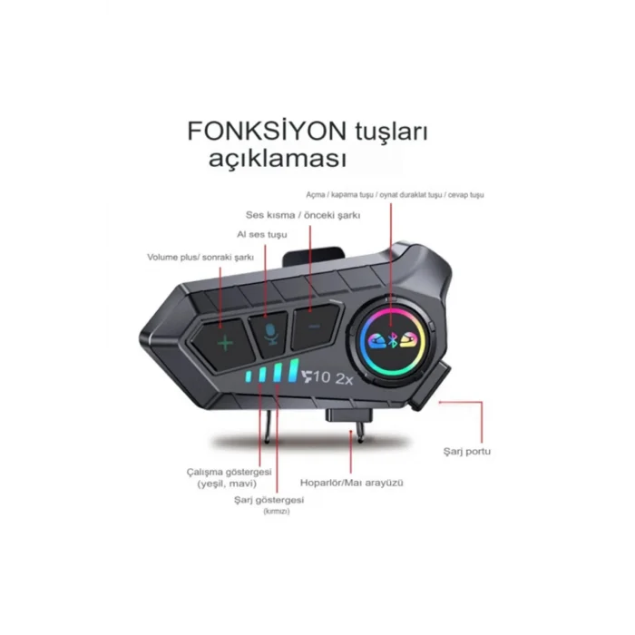 BUĞZ Bluetooth intercom seti 2 yıl garantili motosiklet iletişim cihazı çiftli paket Süresi