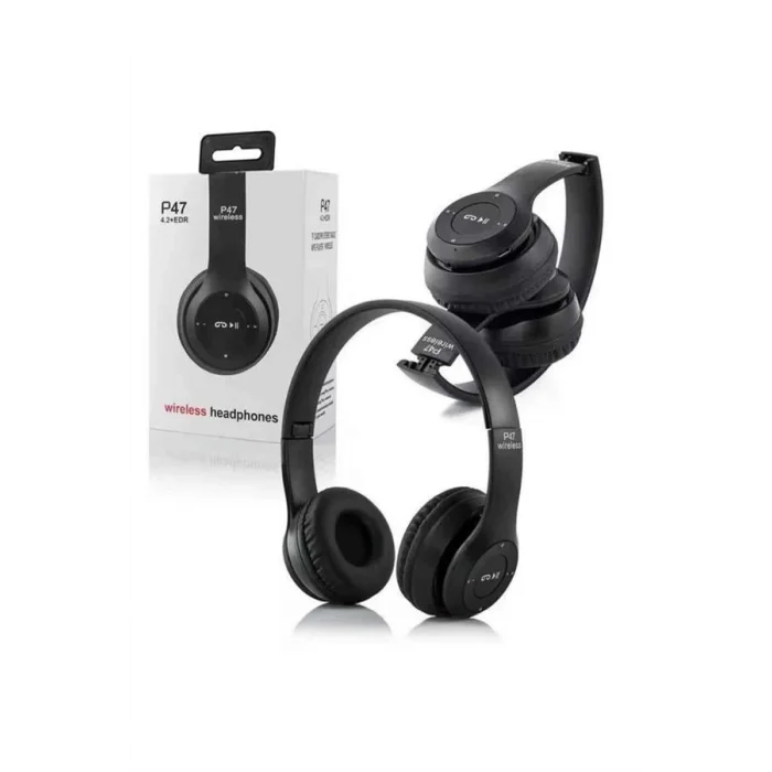 BUĞZ Bluetooth Kablosuz Kulaklık Siyah Wireless 5.0 Kulak Üstü Uzun Pil Ömrü - BUĞZ