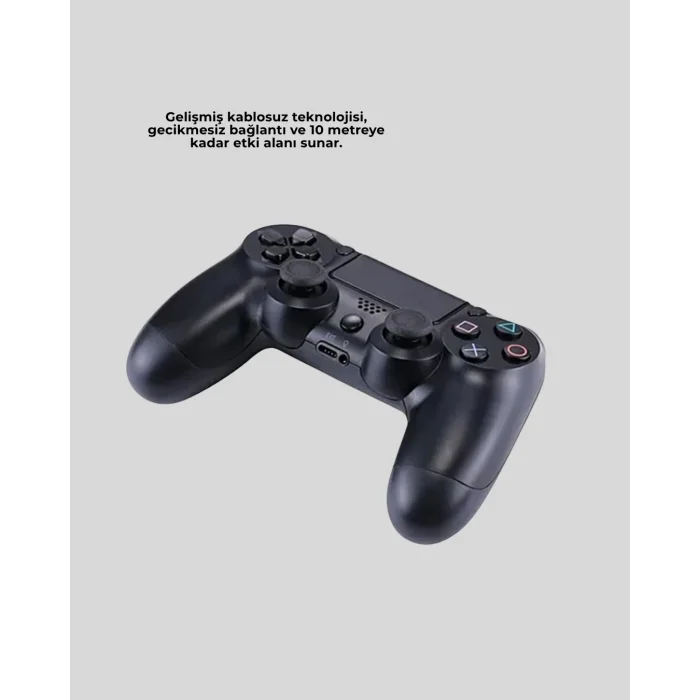 BUĞZ Bluetooth Kablosuz PS4 Gamepad Çift Motorlu Siyah Controller