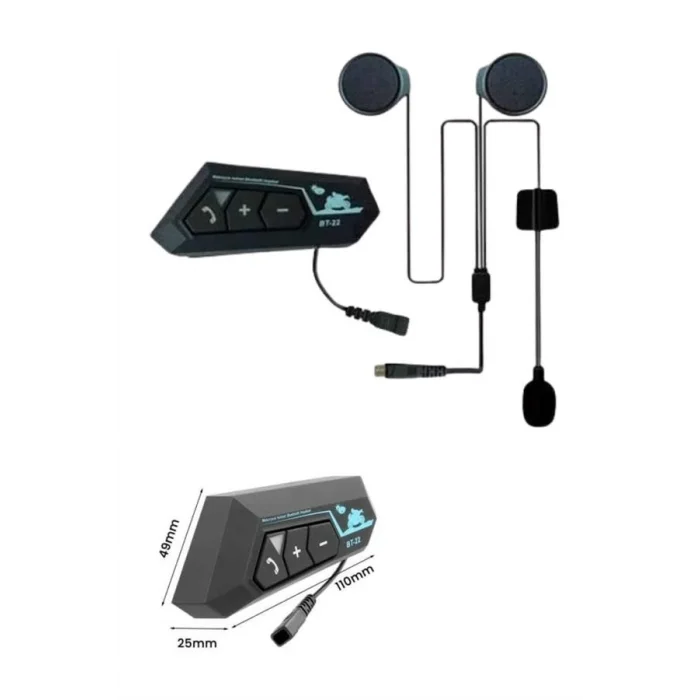 BUĞZ Bluetooth Kask Kulaklığı Intercom 5.0 Bluetooth Android ve İOS Uyumlu