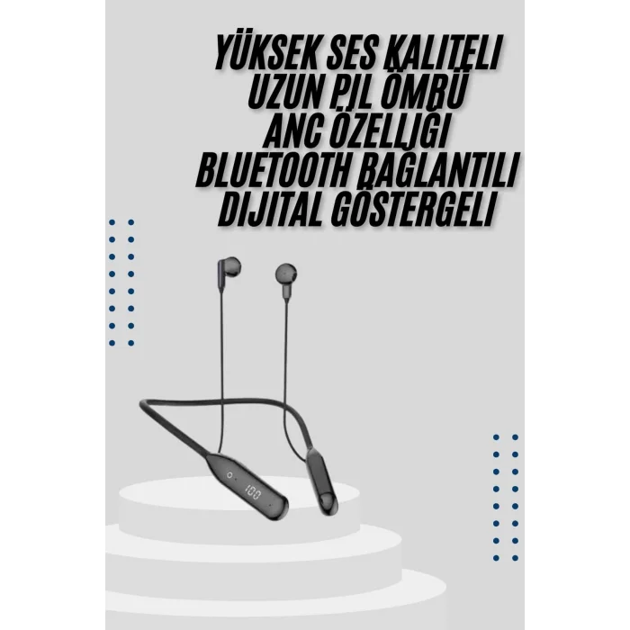 BUĞZ Bluetooth Kulaklık Kablolu Android ve İOS Uyumlu ANC Özellikli 100 saat sarj