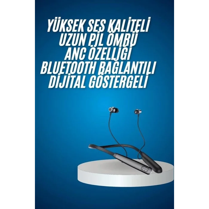  Bluetooth Kulaklık Şarj Göstergeli 100 Saat Şarj Kapasiteli Sporcu Kulaklık