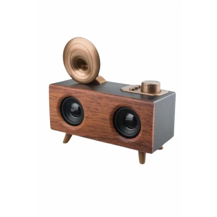 BUĞZ Bluetooth Nostalji Speaker Radyo Gramofon Ahşap Renk Vintage