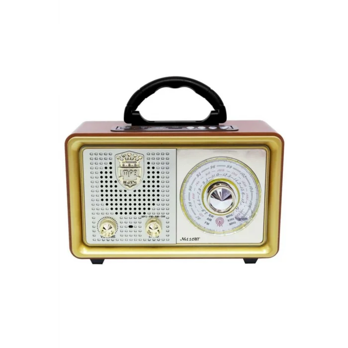 BUĞZ Bluetooth özellikli ahşap nostaljik radyo USB AUX FM radyo hafıza kartı destekli kahverengi