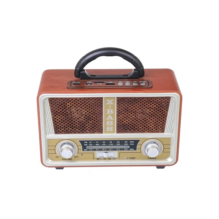 BUĞZ Bluetooth özellikli beyaz nostaljik ahşap radyo FM SD AUX USB girişli 2 yıl garantili