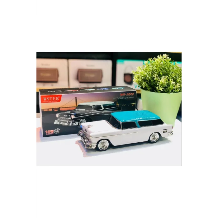 BUĞZ Bluetooth özellikli beyaz nostaljik araba tasarımlı hoparlör 10W FM radyo SD kart USB