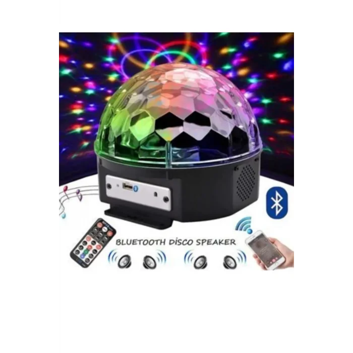 BUĞZ Bluetooth özellikli beyaz renkli ışıklı lazer led küre disko topu parti aydınlatması