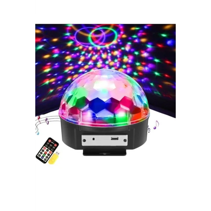 BUĞZ Bluetooth özellikli beyaz renkli ışıklı lazer led küre disko topu parti aydınlatması