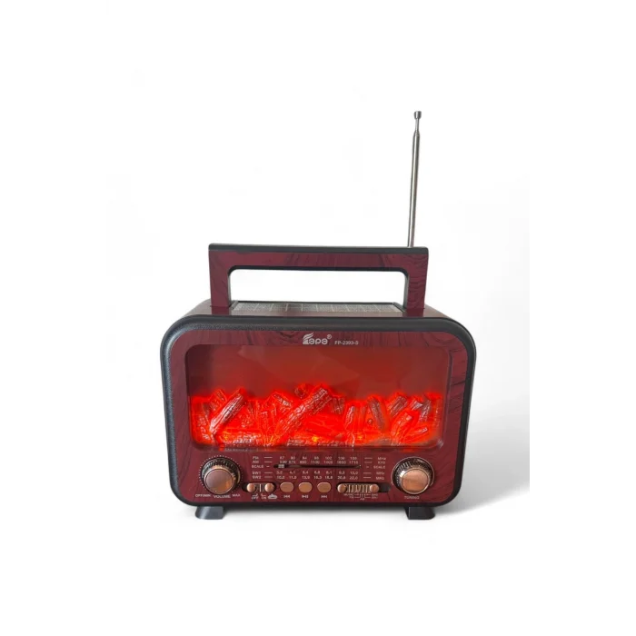 BUĞZ Bluetooth özellikli bordo şömine görünümlü nostaljik radyo, 2 yıl garantili - Elektronik
