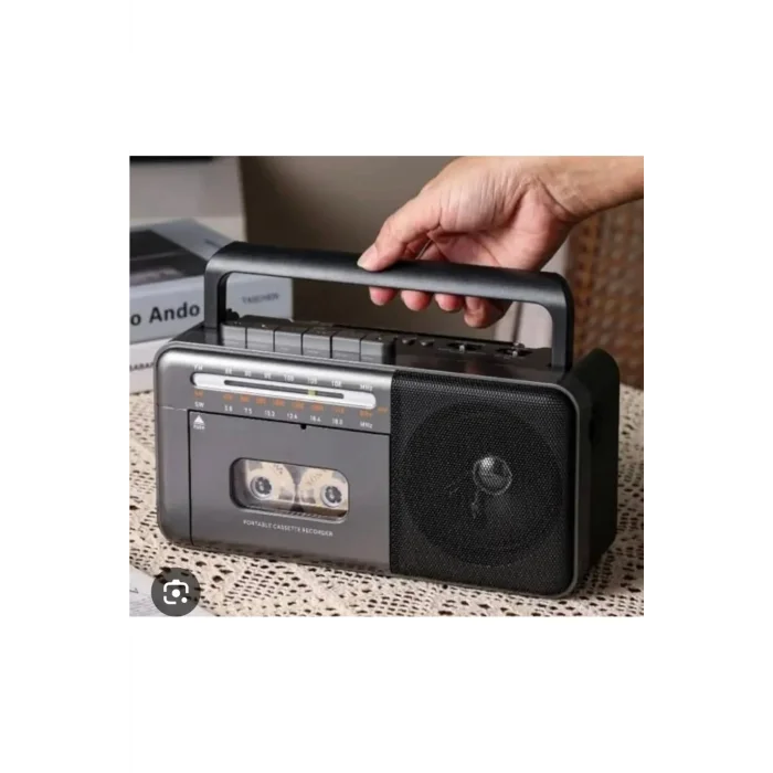 BUĞZ Bluetooth özellikli gri kaset çalar teyp, FM radyo, USB ve MP3 oynatıcı, 2 yıl garantili