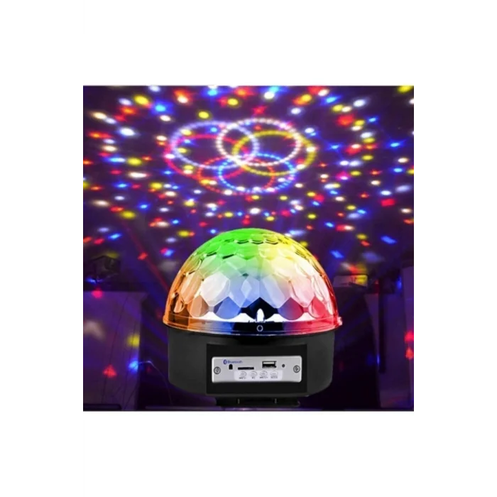 BUĞZ Bluetooth özellikli gri küre disko topu müzik çalar ve sese duyarlı renkli lazer ışık