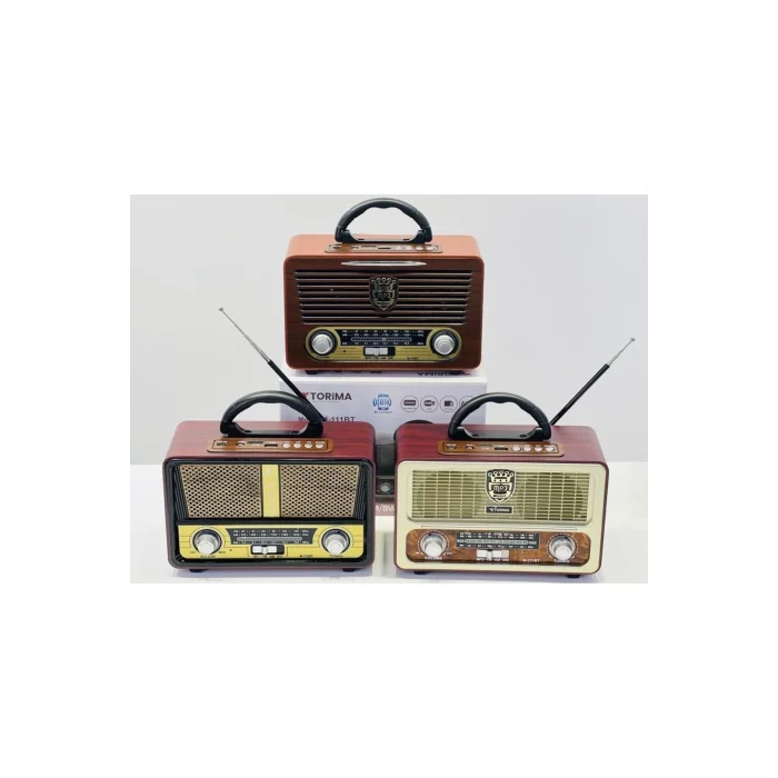 BUĞZ Bluetooth özellikli ışıklı kumandalı nostaljik radyolu hoparlör beyaz 2 yıl garantili