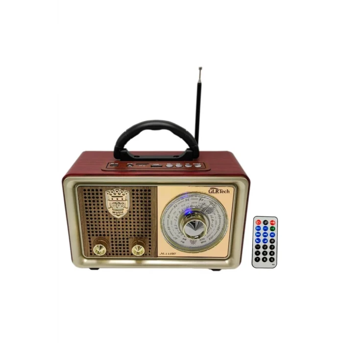 BUĞZ Bluetooth özellikli kahverengi nostaljik radyo USB SD kart girişli 2 yıl garantili