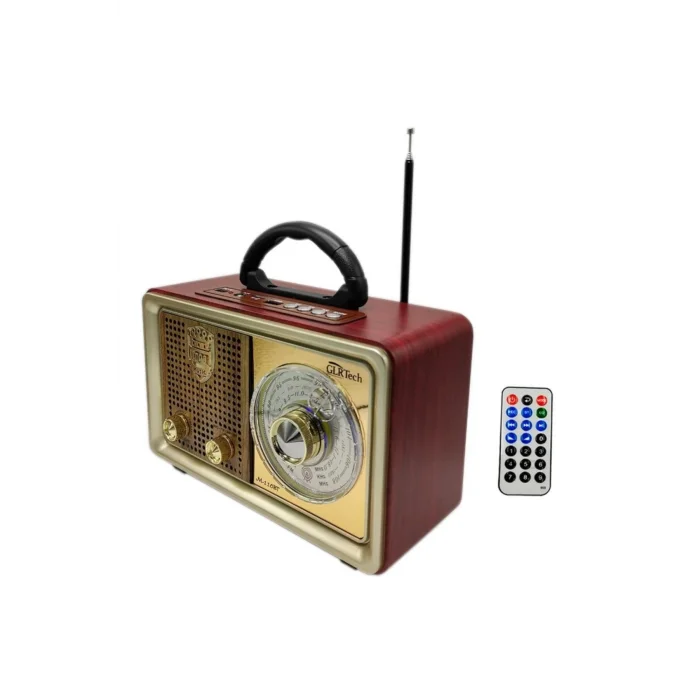 BUĞZ Bluetooth özellikli kahverengi nostaljik radyo USB SD kart girişli 2 yıl garantili