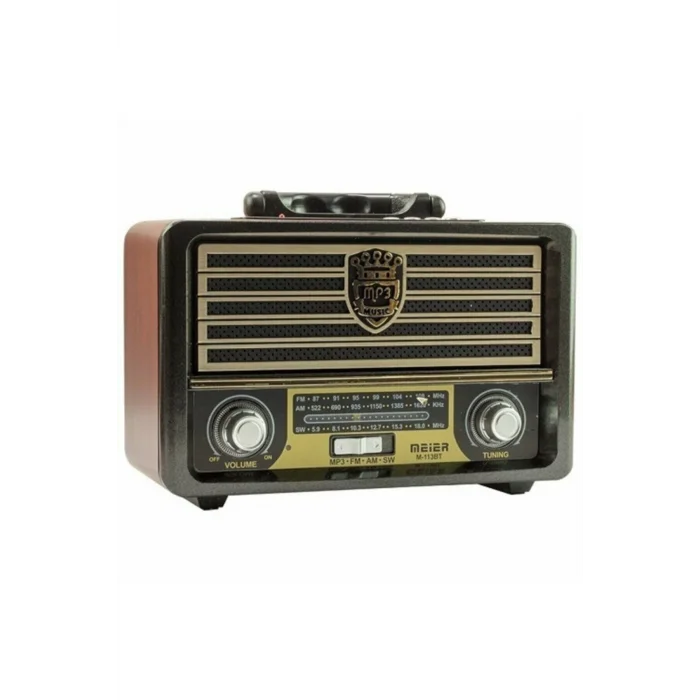 BUĞZ Bluetooth özellikli kahverengi nostaljik radyo USB SD MP3 çalarlı 2 yıl garantili