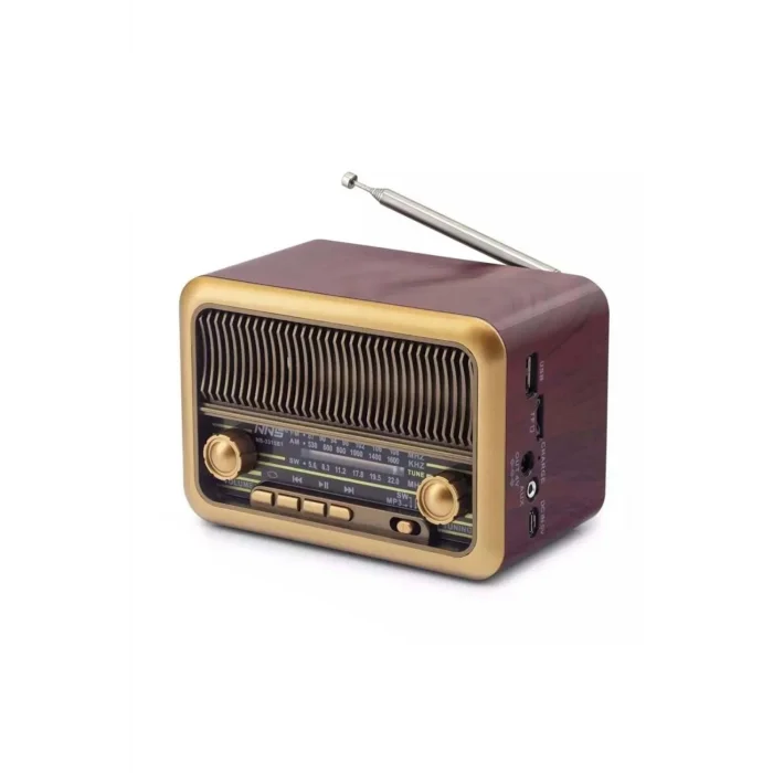 BUĞZ Bluetooth özellikli kahverengi taşınabilir nostaljik radyo MP3 çalar 2 yıl garantili