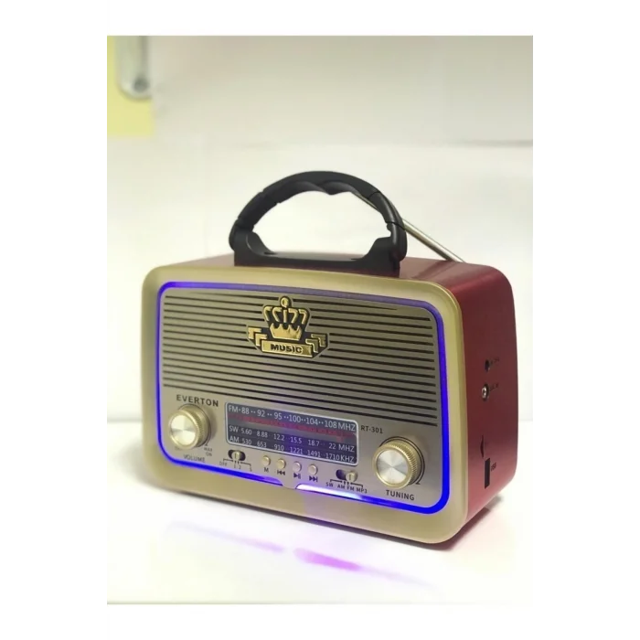 BUĞZ Bluetooth özellikli kırmızı nostaljik radyo mp3 çalar 2 yıl garantili - Elektronik