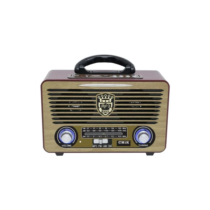 BUĞZ Bluetooth özellikli kumandalı nostaljik radyo altın renk 2 yıl garantili - Elektronik