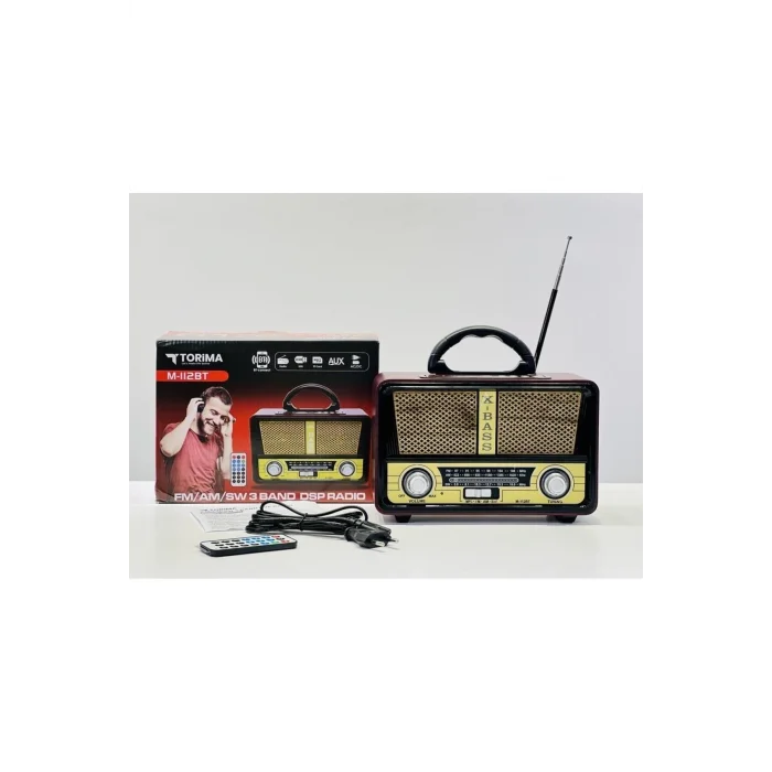BUĞZ Bluetooth özellikli kumandalı nostaljik radyo siyah 2 yıl garantili - Elektronik