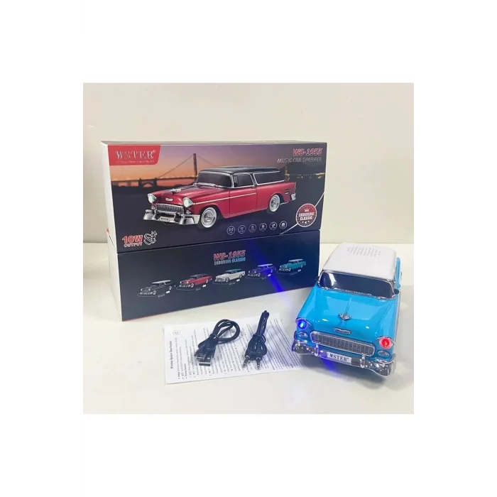 BUĞZ Bluetooth özellikli mavi nostaljik radyo hoparlör 10 watt FM radyo SD kart USB girişli