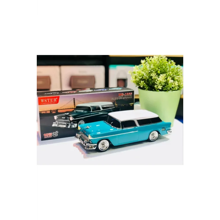 BUĞZ Bluetooth özellikli mavi nostaljik radyo hoparlör 10 watt FM radyo SD kart USB girişli