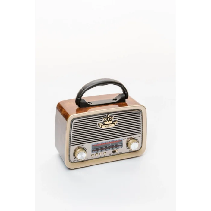 BUĞZ Bluetooth özellikli şarjlı ledli retro ahşap radyo mp3 çalar çok renkli 2 yıl garantili