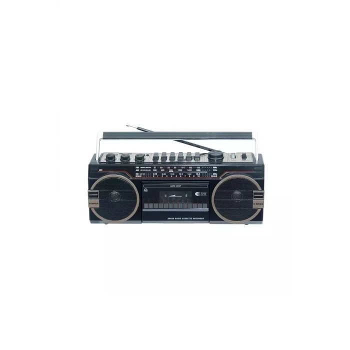 BUĞZ Bluetooth özellikli siyah nostaljik radyo USB SD FM kaset çalar 2 yıl garantili - Elektronik