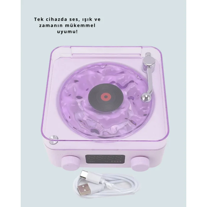 BUĞZ Bluetooth Retro Pikap Hoparlör – Projektörlü Gece Lambası - BUĞZ