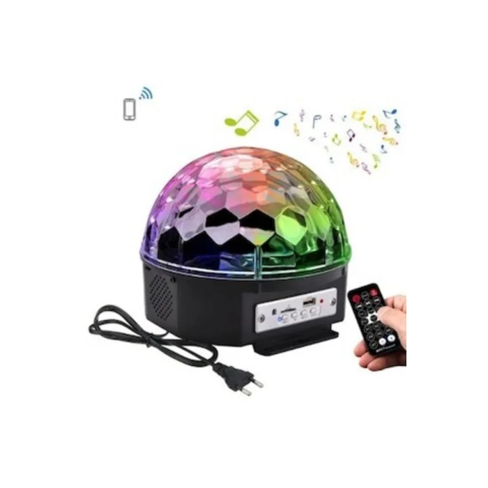 BUĞZ Bluetooth USB MP3 destekli siyah LED ışıklı hoparlör disko sahne topu - Hobi & Eğlence