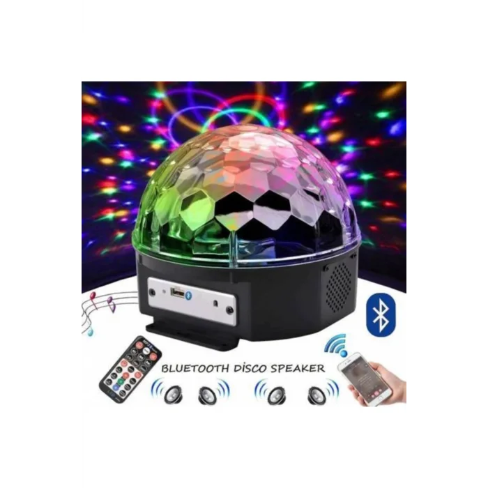 BUĞZ Bluetooth USB MP3 destekli siyah LED ışıklı hoparlör disko sahne topu - Hobi & Eğlence
