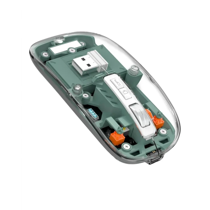 BUĞZ Bluetooth ve 2.4G USB Destekli Pilli Kablosuz Şeffaf Mouse - BUĞZ