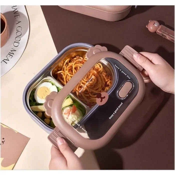  Bölmeli Paslanmaz Çelik Yemek Kutusu