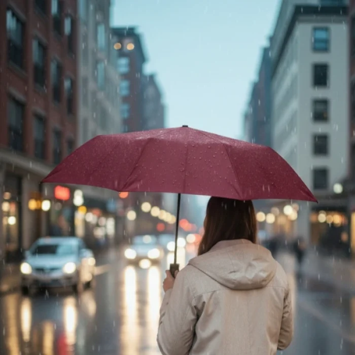 BUĞZ Bordo Kılıflı Otomatik Kompakt Şemsiye