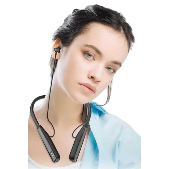  Boyun Askılı 100 Saat Kablosuz Kulaklık Göstergeli Bluetooth Kulaklık