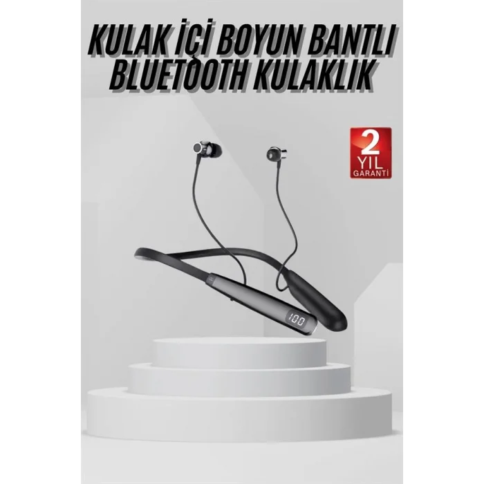BUĞZ Boyun Askılı 100 Saat Kablosuz Kulaklık Göstergeli Bluetooth Kulaklık - BUĞZ