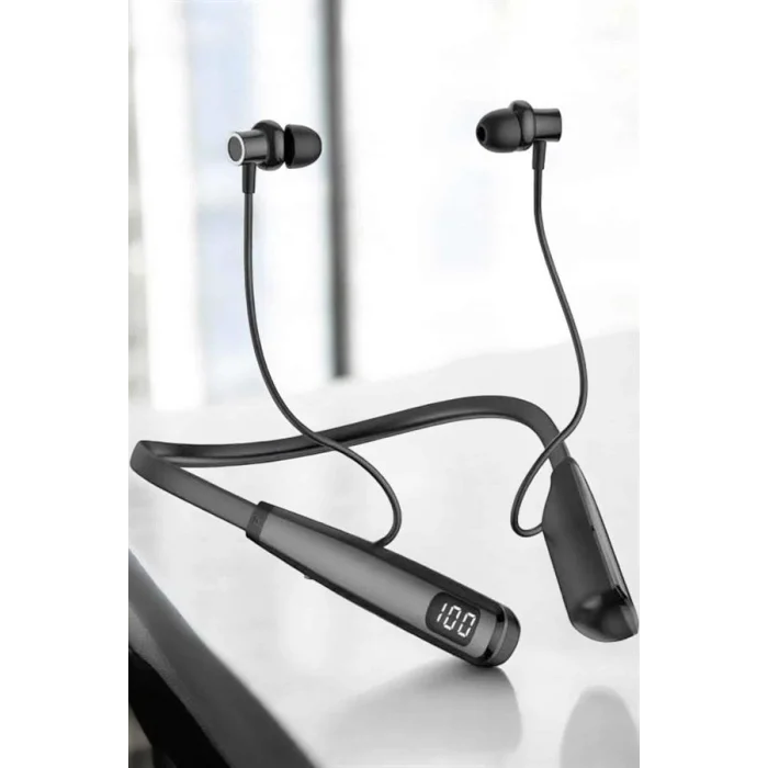 BUĞZ Boyun Bantlı Bluetooth Kulaklık Yüksek Ses Kaliteli 100 Saat Kulaklık - BUĞZ
