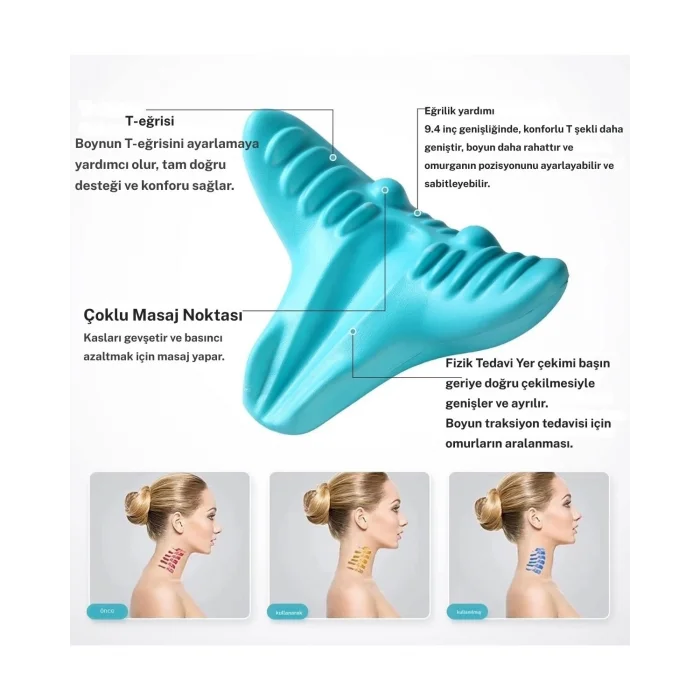  Boyun Ve Omuz Gevşetici, Servikal Traksiyon Cihazı Akupunktur Boyun Omuz Sırt Desteği Masaj Yastığı, Boyun Sedye Masajı