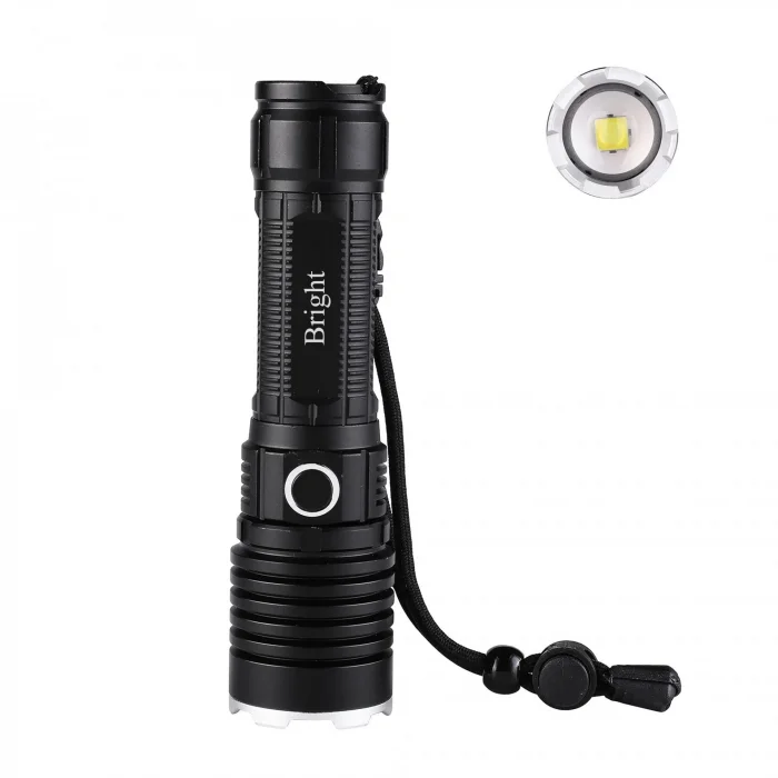 BUĞZ Bright Ght-5761 Xp50 Led 3 Mod Zoomlu Yağmur Suyu Geçirmez Şarjlı El Feneri
