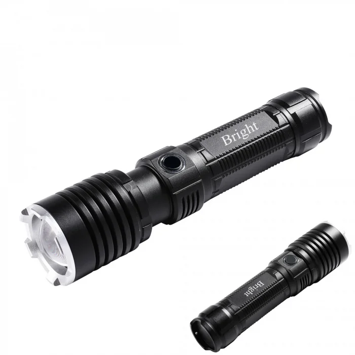 BUĞZ Bright Ght-5761 Xp50 Led 3 Mod Zoomlu Yağmur Suyu Geçirmez Şarjlı El Feneri