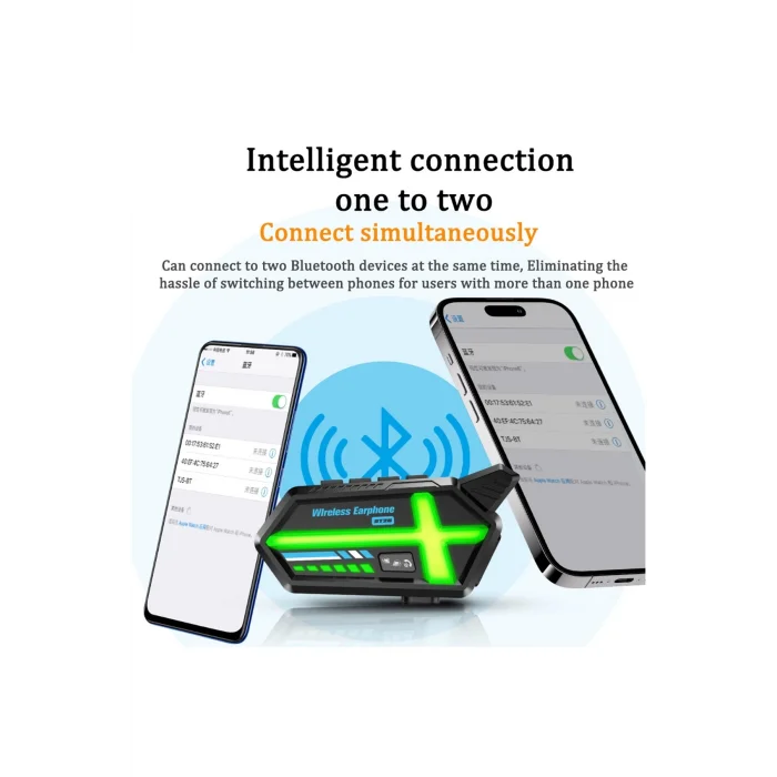 BUĞZ Bt26 Motosiklet Kask Kulaklık Bluetooth Rgb Işıklı 2 Eşleşme Özellikli 1000 Mah Intercom