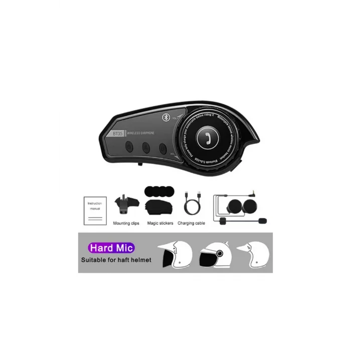 BUĞZ Bt35 Kask Kulaklık Bluetooth 5.0 Motosiklet Interkom Su Geçirmez Kablosuz Kulaklık - Lisinya
